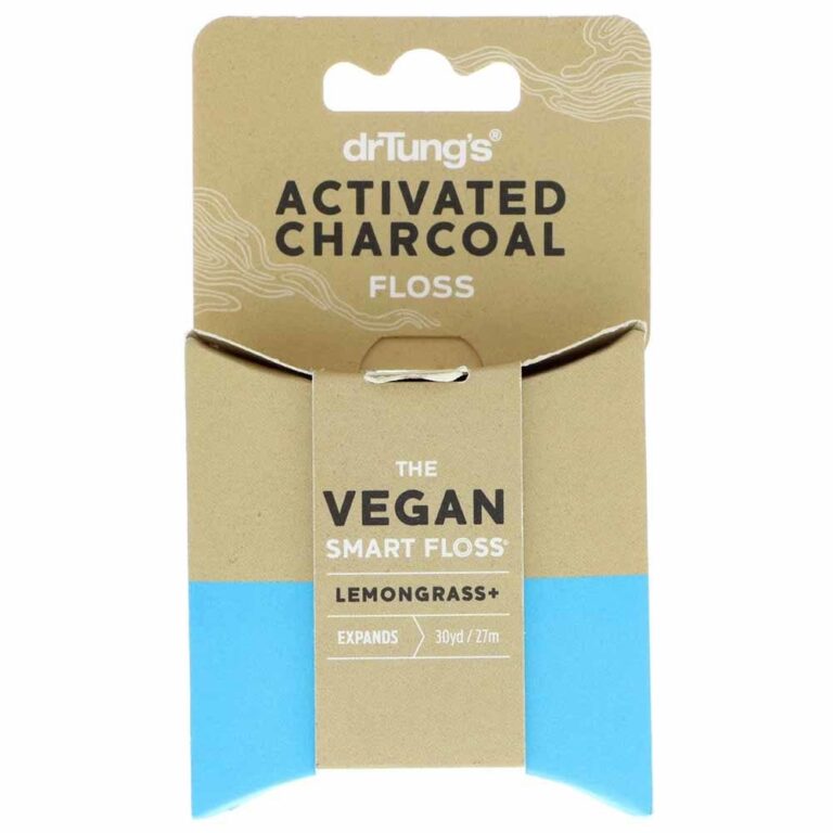 Dr Tungs Smart Floss Vegan Activated Charcoal Lemongrass 27m Dancing Leaf